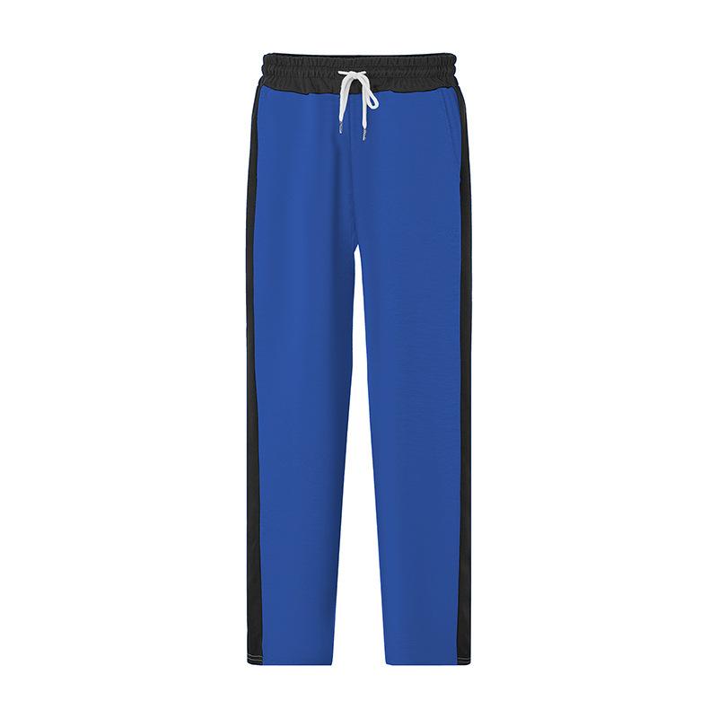 Fashion Trousers Men's Trousers Autumn and Winter Splicing Colour Collision Loose Straight Drawstring Casual Trousers Men