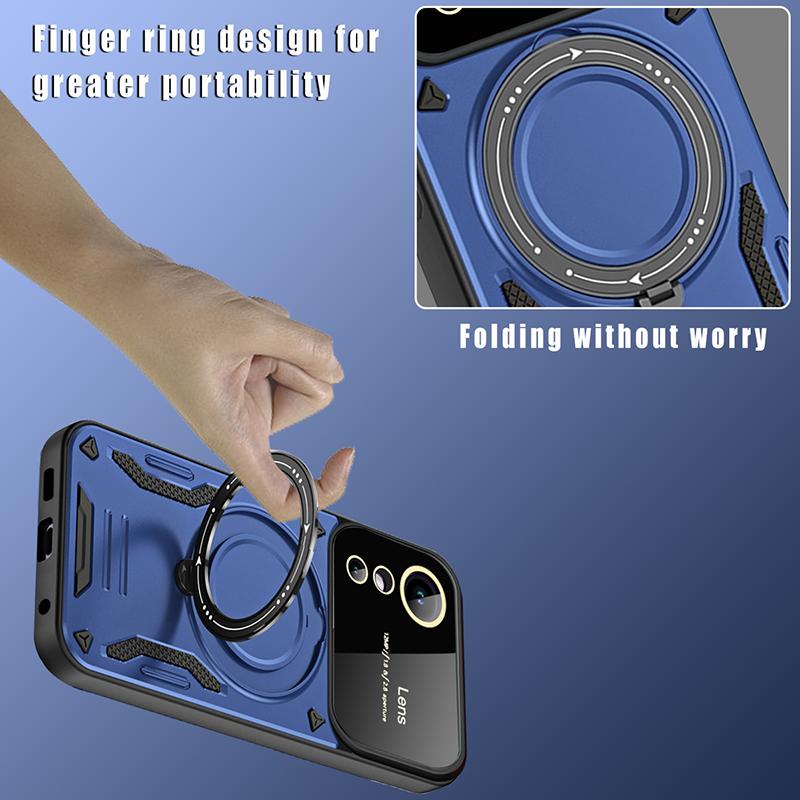 Military Grade Bumpers Ring Cover For OPPO A2 A5 Pro A5X A17 A17K Magnetic Stand Camera Protector Armor Case For OPPO A17 Cases