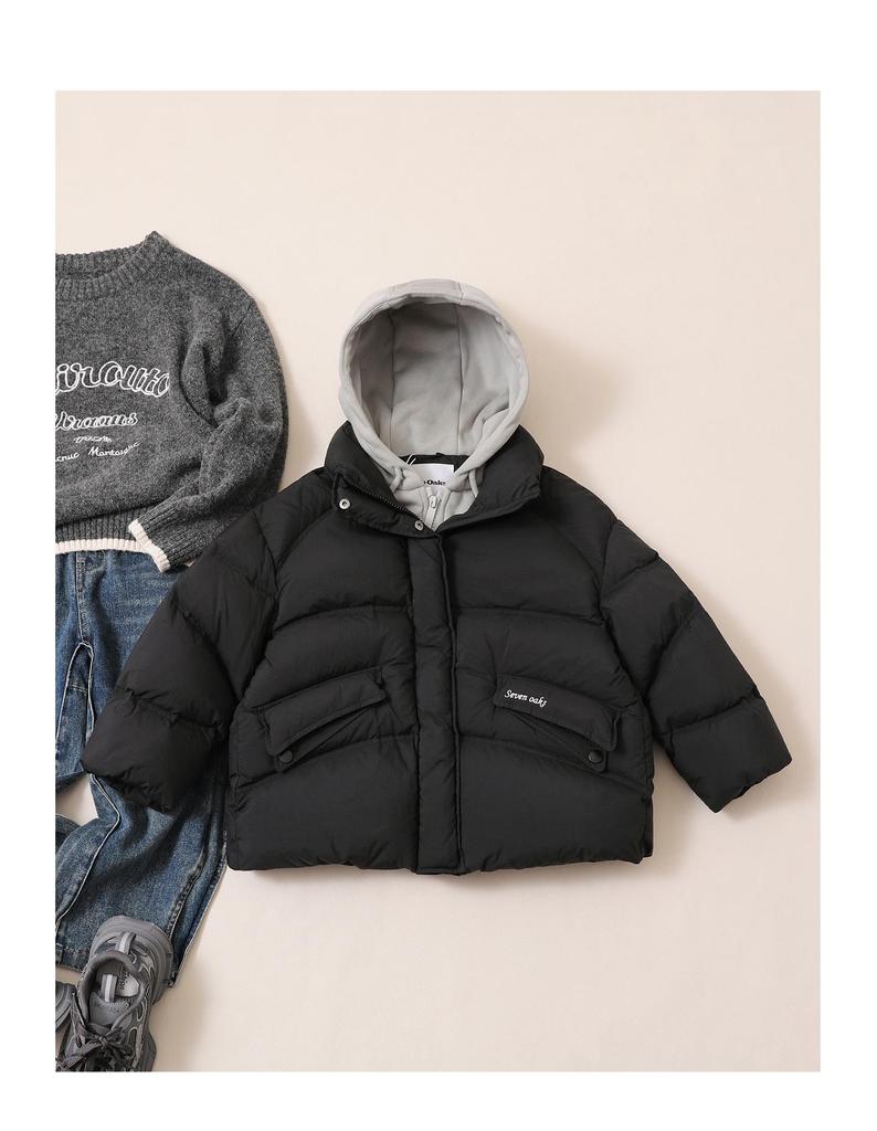 Mädchen Daunenjacke Winter 2025 Verdickt Kunst-Zweiteiler Oberbekleidung für kleine, mittlere und große Kinder