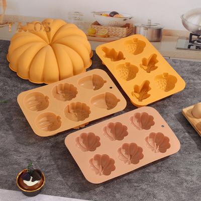 Silikon-Kuchenform zum Erntedankfest, für Kürbis- und Herbstblattformen, wiederverwendbare, flexible Schokoladenform, hitzebeständiges Backwerkzeug für die Mottoparty zur Herbsternte