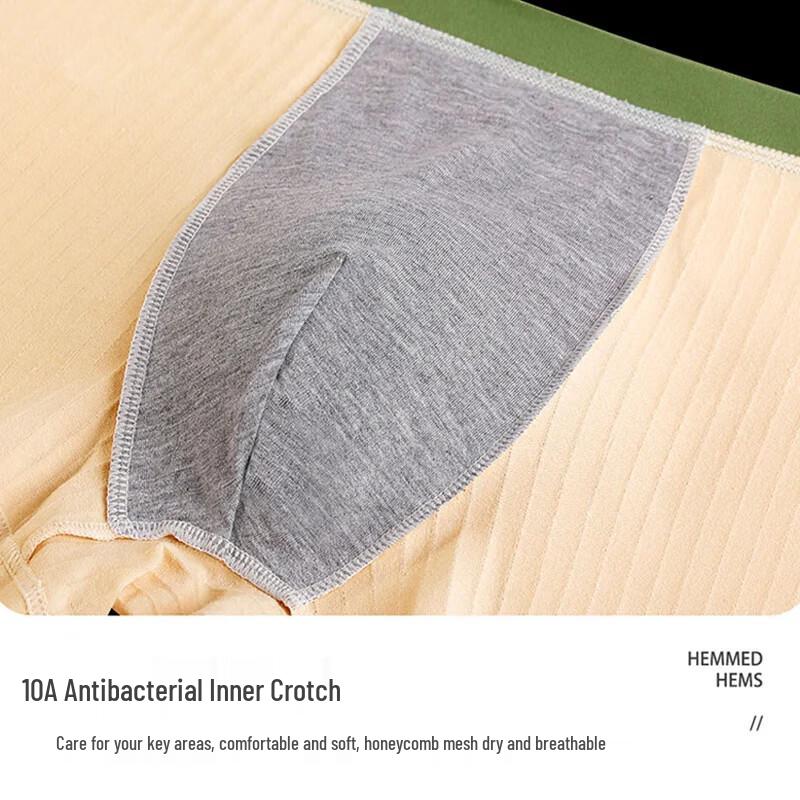 Mian Shisan Men's Pure Cotton Boxer Briefs 4-Pack