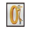 Poster Smiling Giraffe At The Letter "O Poster Smiling Giraffe At The Letter "O, 50X70 Cm, Unframed, Premium Canvas On Stretcher