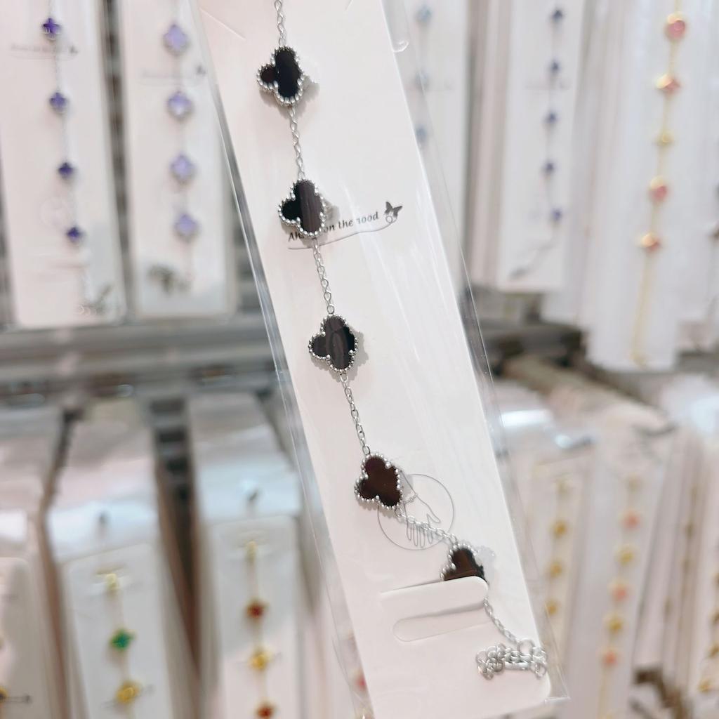 Double-sided Five-flower Four-leaf Clover Bracelet Titanium Steel Does Not Fade Light Luxury High-end Jewelry