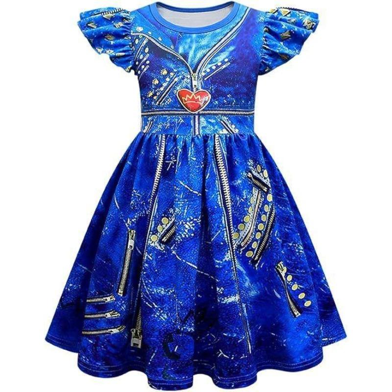 Halloween Vampire Descendants 4 Children'S Flying Sleeve Dress 2D Printed Children'S Suit Skirt