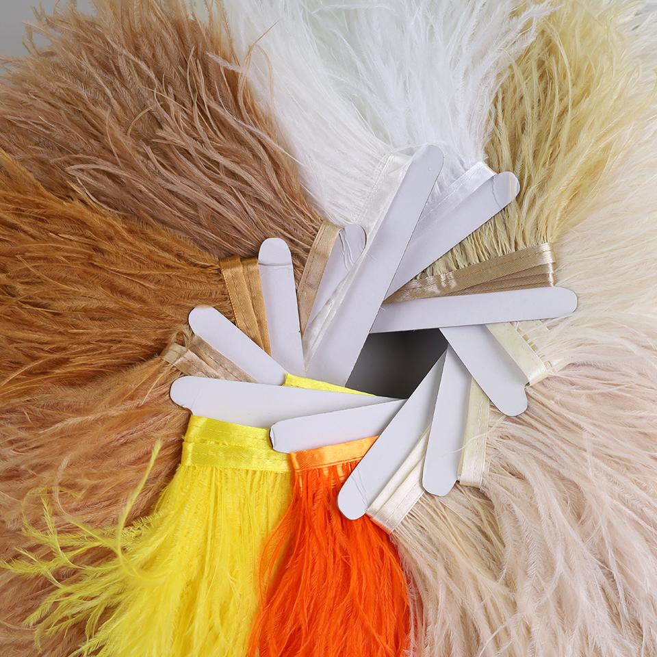 Feather10-15cm Ostrich Feathers Trim Plumes Ribbon Selvage For DIY Wedding Dress Decoration Handiwork Crafts Accessories