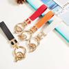 Goddess Diamond-Studded H-Shaped Lychee Grain Car Keychain - TikTok Hot Style, High-End Fashion