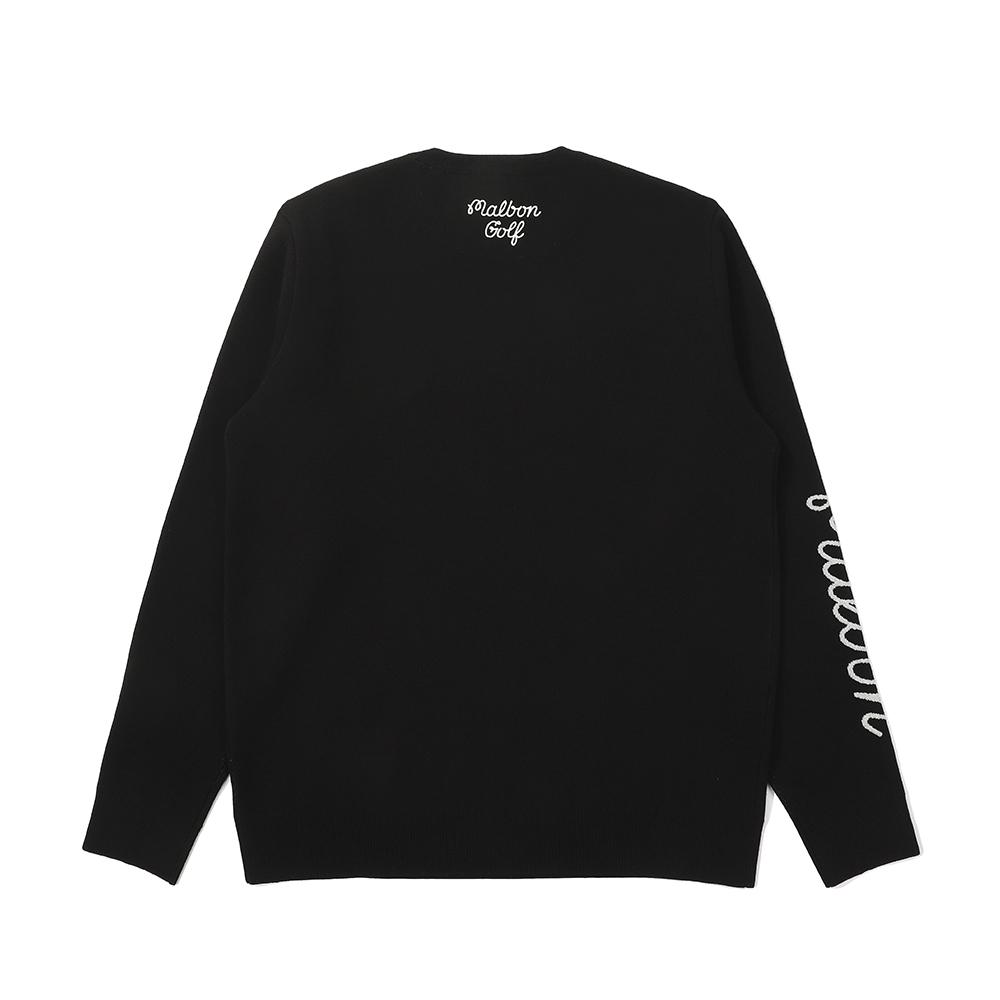 MALBON GOLF Bucket Point Amosa Blend Pullover Sweater Black (Man)