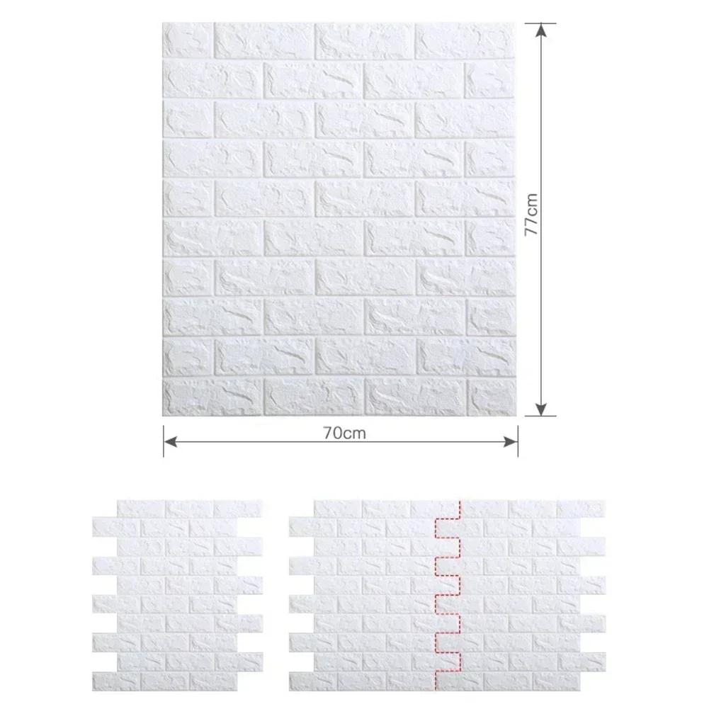 70cm*77cm*3m 3D Ziegelmuster Wandaufkleber Klebepaneel Wasserdichte Wohnzimmer Tapeten Heimdekoration Luxuriöse Heimdekoration