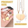 [uxcell] 5-Piece Set Heart Pendant Couple Necklaces, Stainless Steel, Engravable, Adjustable Matching Necklaces for Best Friends, Two Half Heart