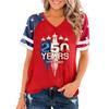 Women Casual V Neck Short Sleeve Pullover T Shirt Independence Day Print Top 250 Years 1776-2026 Patriotic Graphic Tee