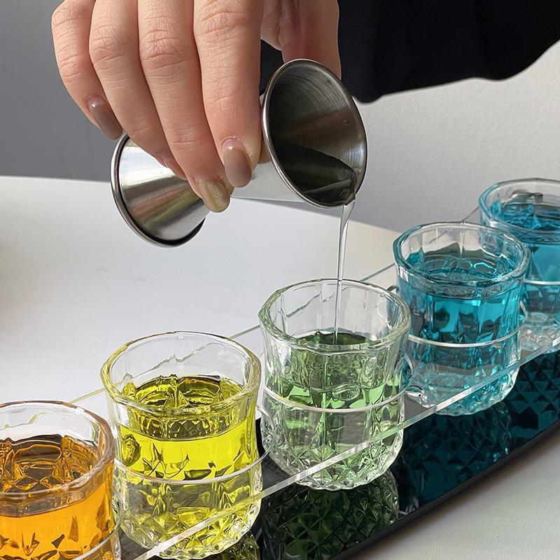 304 Stainless Steel Double-Ended Cocktail Measuring Cup (15/30ml Oz) With Rolled Edge 30/60ml Measuring Glass