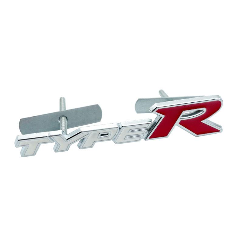 3D Metal Car StickerType R Typer Logo Front Grille Emblem Trunk Rear Stickers Badge For Honda TYPER Civic XR-V HR-V Accord