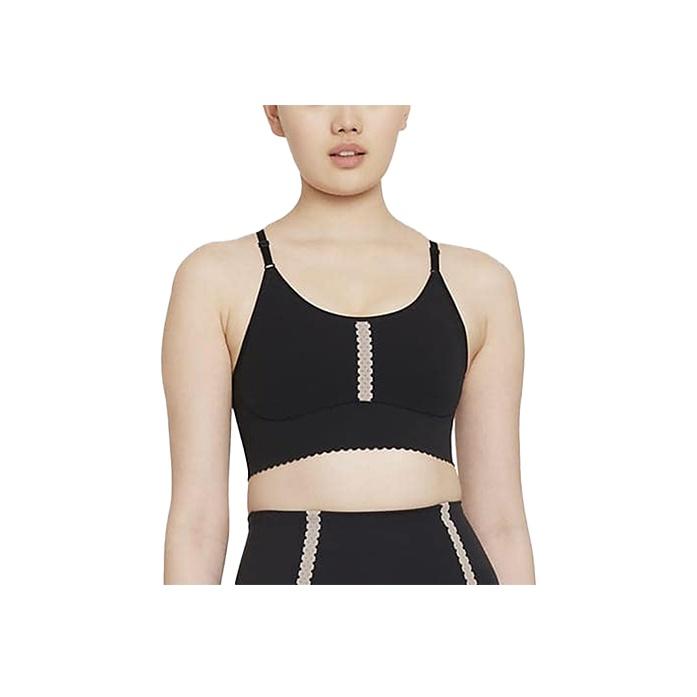 Nike Fan-Shaped Trim Low-Intensity Support Sports Bra Women Underwear Black CZ7645-010