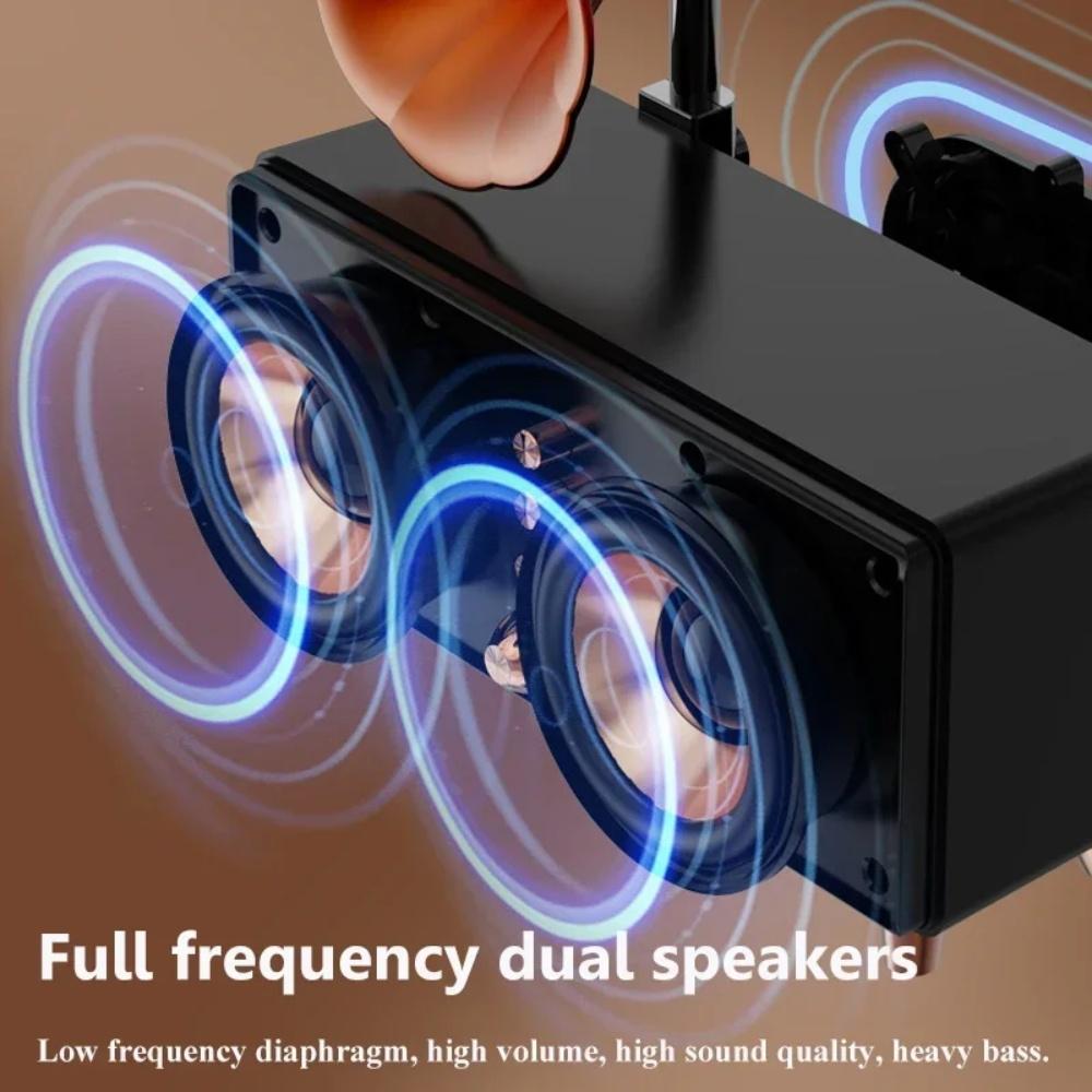 New Bluetooth Speaker Wireless Dual Speakers Subwoofer Portable Radio Small Speaker Subwoofer Portable Indoor Wooden Audio