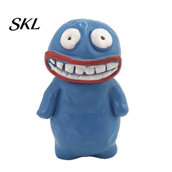 Three-dimensional Desktop Art Cute Ugly Mud Figure Decoration, Funny Resin Cartoon Hand-painted Figurine Statue, Hand-Painted Tabletop Sculpture синий