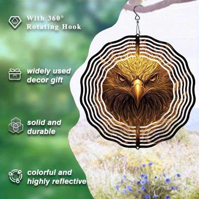 10 Inch Hanging Wind Spinner with 360 Degree Hook for Balcony Garden Decor Spring Summer Outdoor Decoration