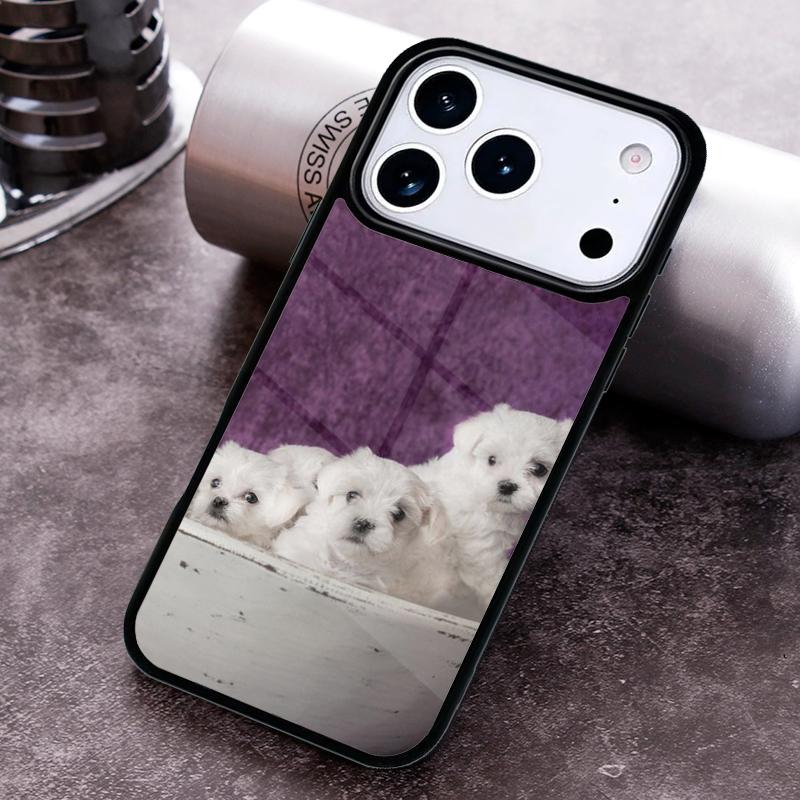 Cartoon Maltese Dog Soft Phone Case For iPhone 17 16 15 14 13 12 11 Pro Max Plus 17Air Soft Silicone Cover