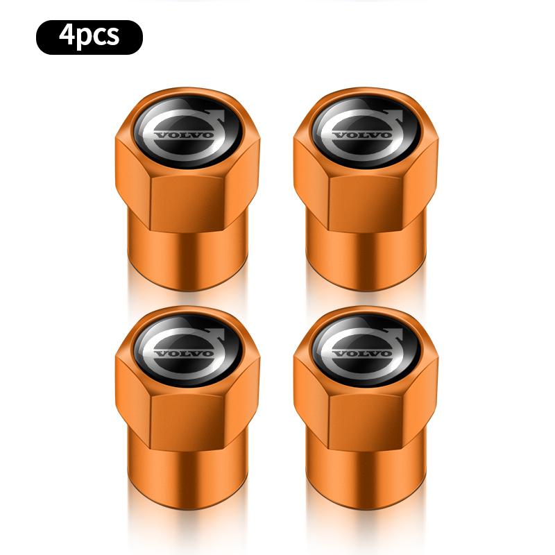 4PCS Car Badge Wheel Tires Valve Caps Metal Tyre Dust Covers For Volvo ES90 EC40 EX40 EM90 XC90 V90 V60 XC60 V40 S80 S60 S90 C4
