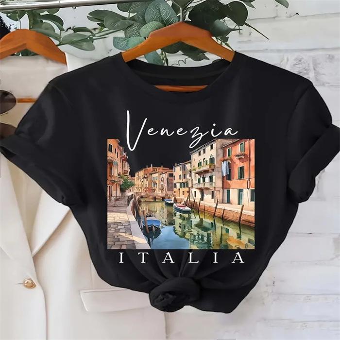 

Spot Women s Summer T-Shirt Printed Fashion Casual Cute Short Sleeve Women s Eye Printed Short Sleeve T-Shirt 5XL чорний