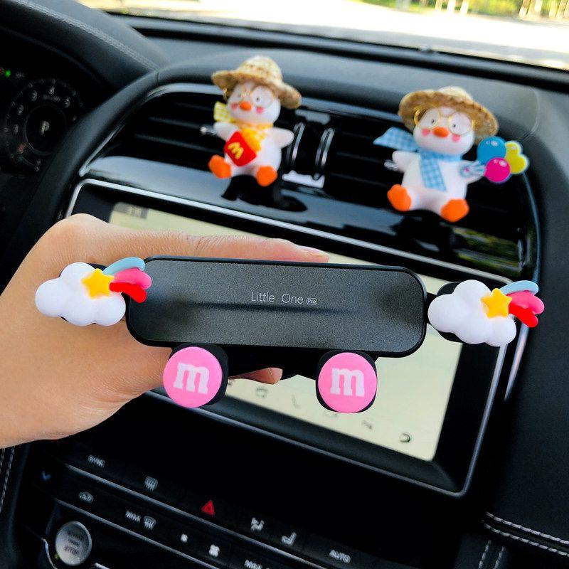 Car Phone Holder 2022 New Model Cute Cartoon Car Air Vent Decoration Navigation Support for Girls