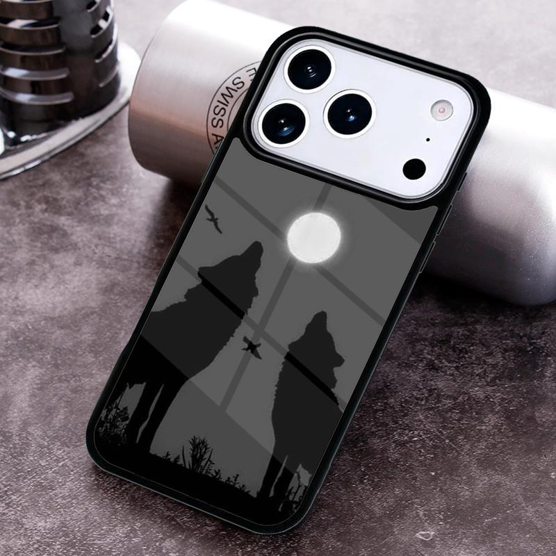 Wolf Moon Howl Phone Case For iPhone 17,16e,15,14,13,12,11,Mini,Pro,MAX soft Silicone Cover