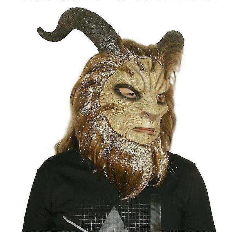 Movie Beauty And The Beast Cosplay Prince Mask Lifelike Face Muffle Halloween Carnival Costume Props