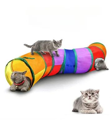 Colorful Foldable Pet Tunnel Interactive Play Toy for Indoor Cats Puppy Training and Entertainment Pet Supplies