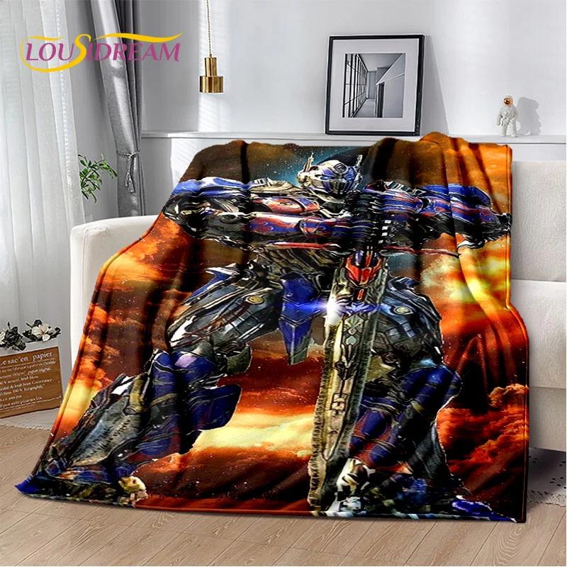3D T-Transformers Cartoon Autobots Blanket,Soft Throw Blanket for Home Bedroom Bed Sofa Picnic Travel Office Rest Cover Blanket