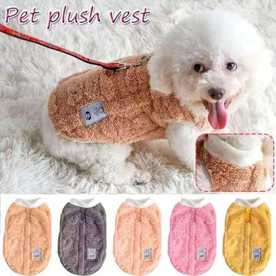 Weiche verdickte Hundeweste aus Samt für Herbst/Winter, mit Zugleine-Schnalle - Passend für Rassen wie Yorkshire Terrier & Bichon Frisé