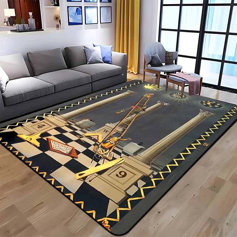 Masonic Illuminati Printed Pattern Rug Baby Play Crawl Floor Mats Living Room Carpets Decoration Fitness Pet Anti-slip Carpet