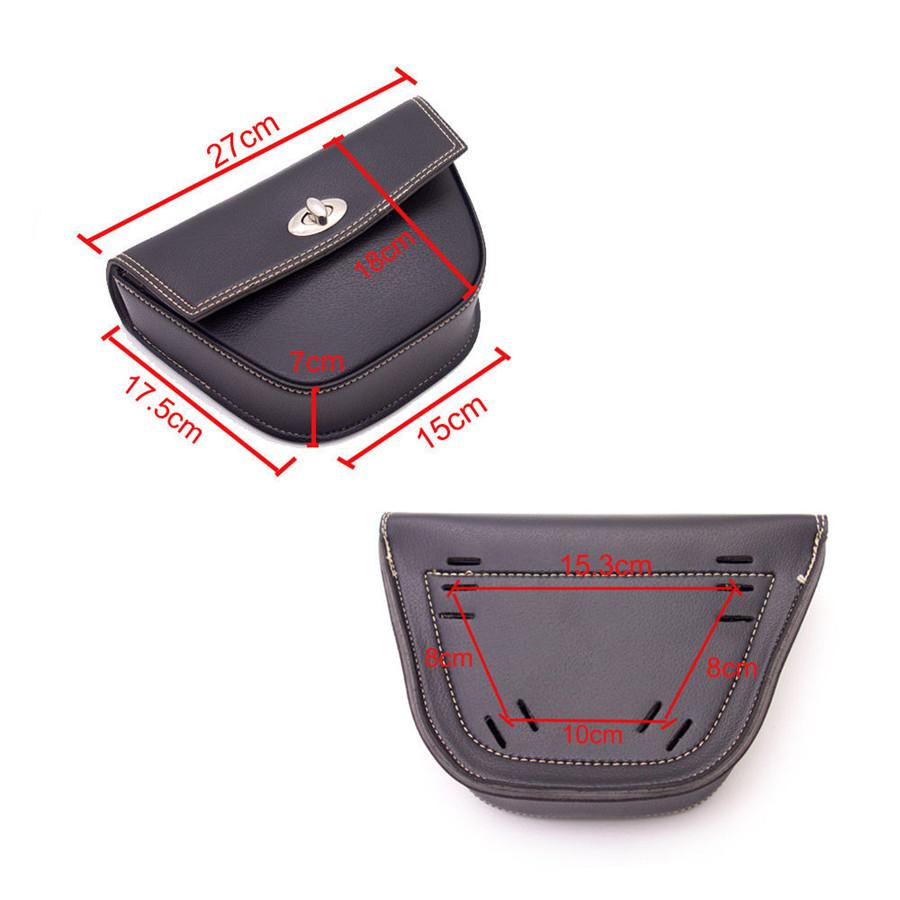 Black Synthetic Leather Triangle Motorcycle Bikes Side Saddle Bag Luggage Pocket
