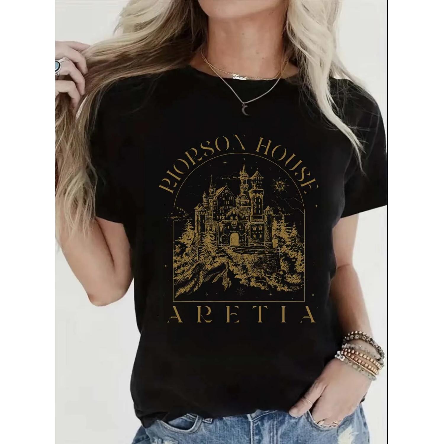 

Velaris T-shirt Feyre s Illustrated Art ACOTAR Bookish Shirts Men Women Tshirts Short Sleeve Vintage T Shirt Tops SJM Merch XXXXXL чорний
