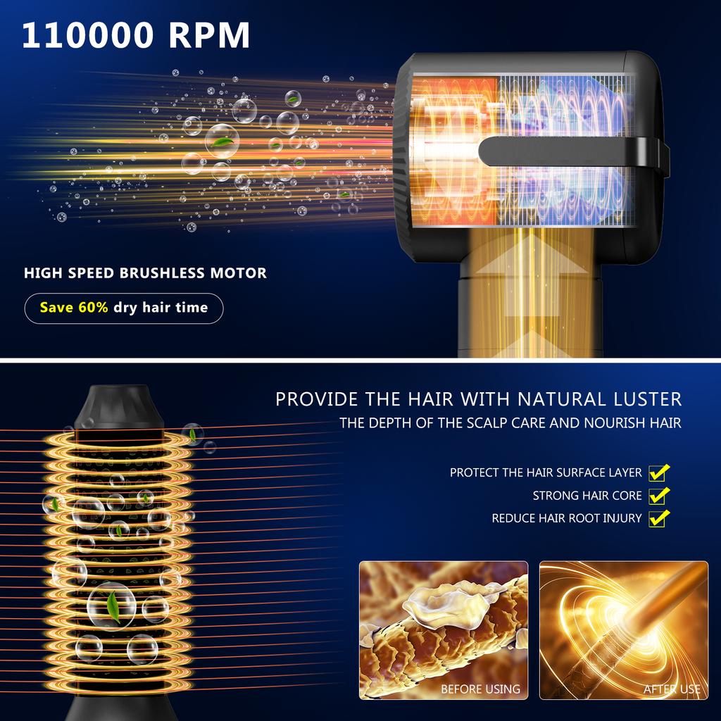 Airflow Multi Styler One Step Blow Dryer Set Auto-rotating Curling 7 in 1 Hair Styling Brush Dryer
