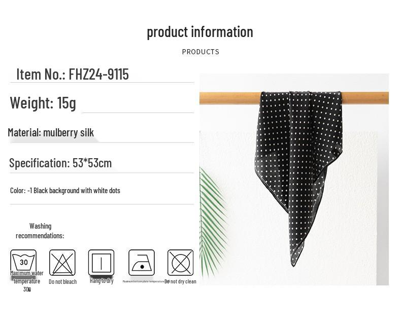 New Polka Dot Mulberry Silk Scarf for Women - Versatile Summer Gauze Neck Gaiter & Sun Protection