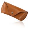 British Green Eyeglass Case, Free Engraving, Made In England with Genuine Bridle Leather, for Men and Women (Brown)