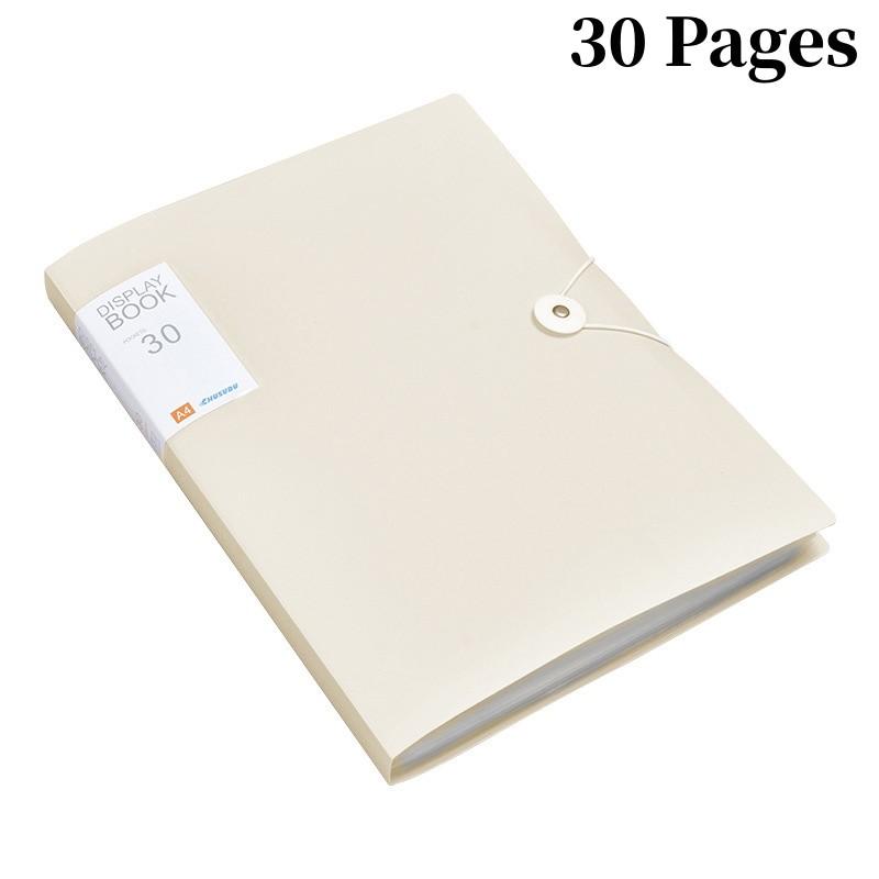 A4 File Folder Display Book 30 Pages Transparent Insert Paper Document Organizer Bag Office School Supplies Stationery