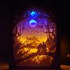 Papercut Light Box 3D LED Paper Carving Lamp Paper Carving Art Night Lights LED Table Lamp for