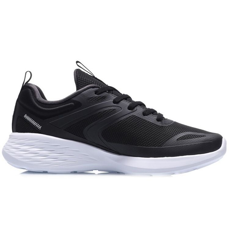 Li-Ning Comfortable Fabric Synthetic Leather Non-Slip Wear-Resistant Breathable Low-Top Running Shoes Men sneakers Black Gray ARHR051-1