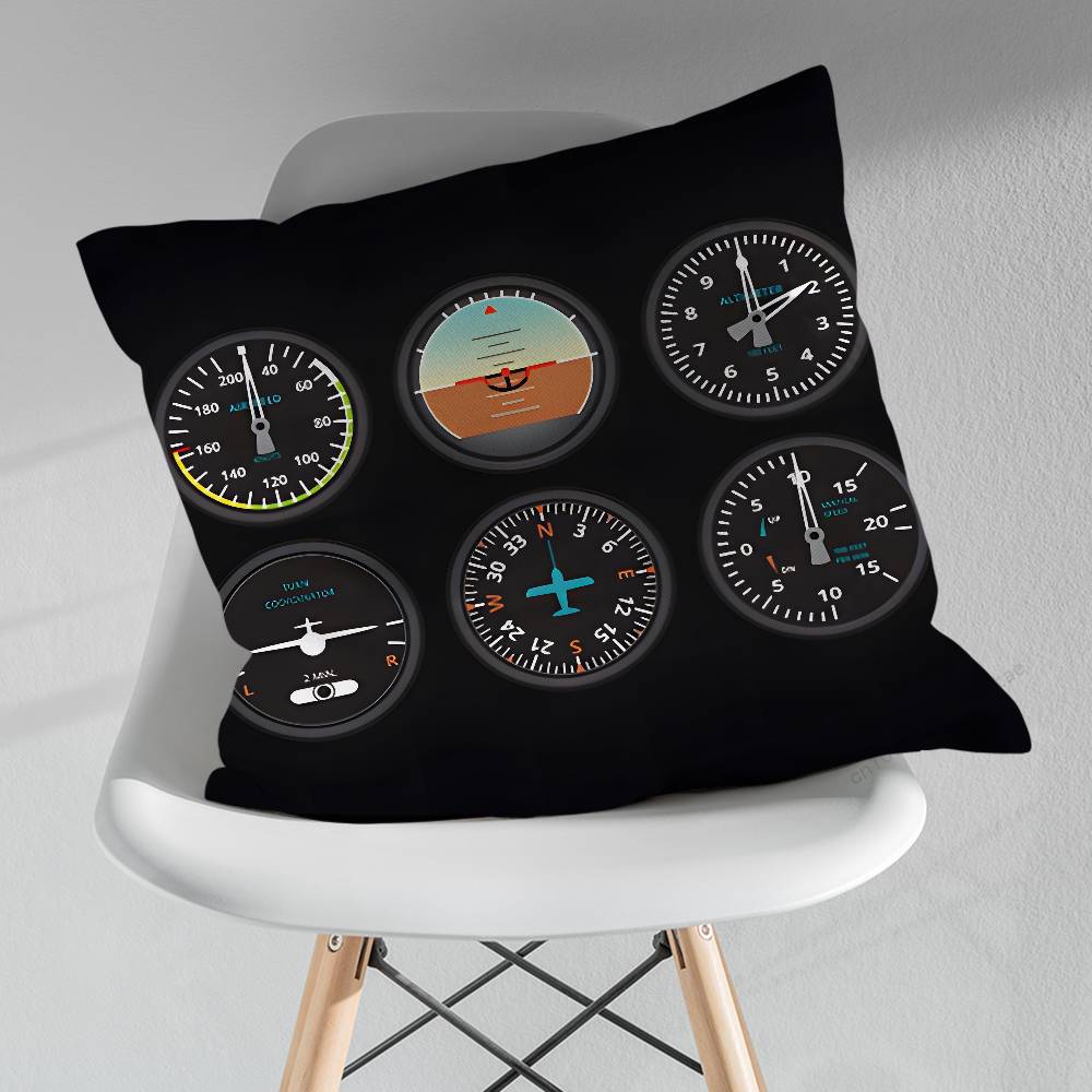 Aviation Cockpit Dashboard Throw Pillow Case Living Room Sofa Cushion Cover For Home Bedroom Decoration Protector