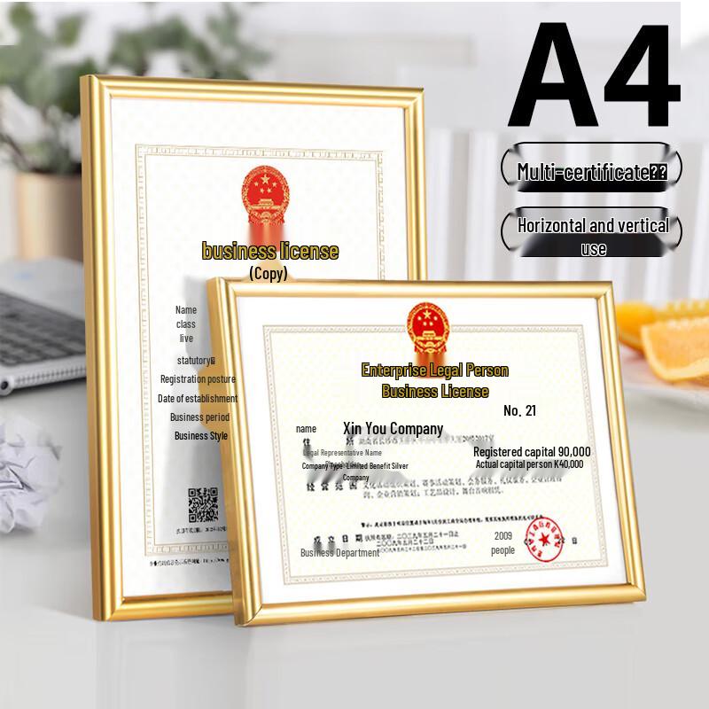 Jinlongxing Business License & Certificate Display Frame