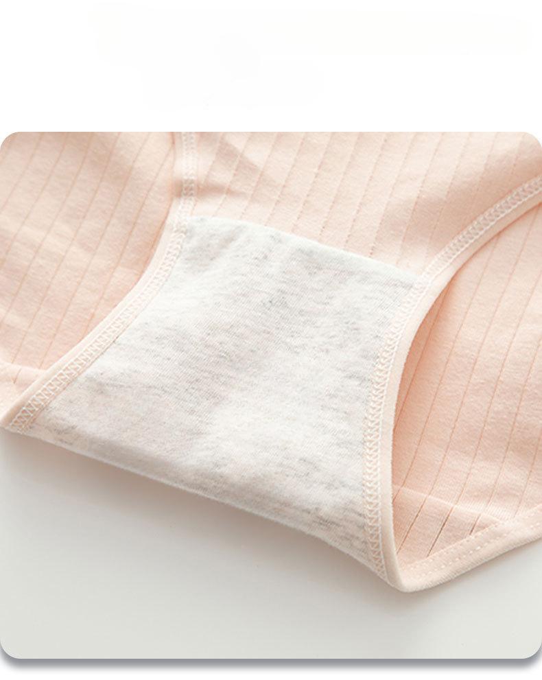 Morandi Simple Solid Color Mid Waist Breathable Cotton Wrap Hip Women’s Panties