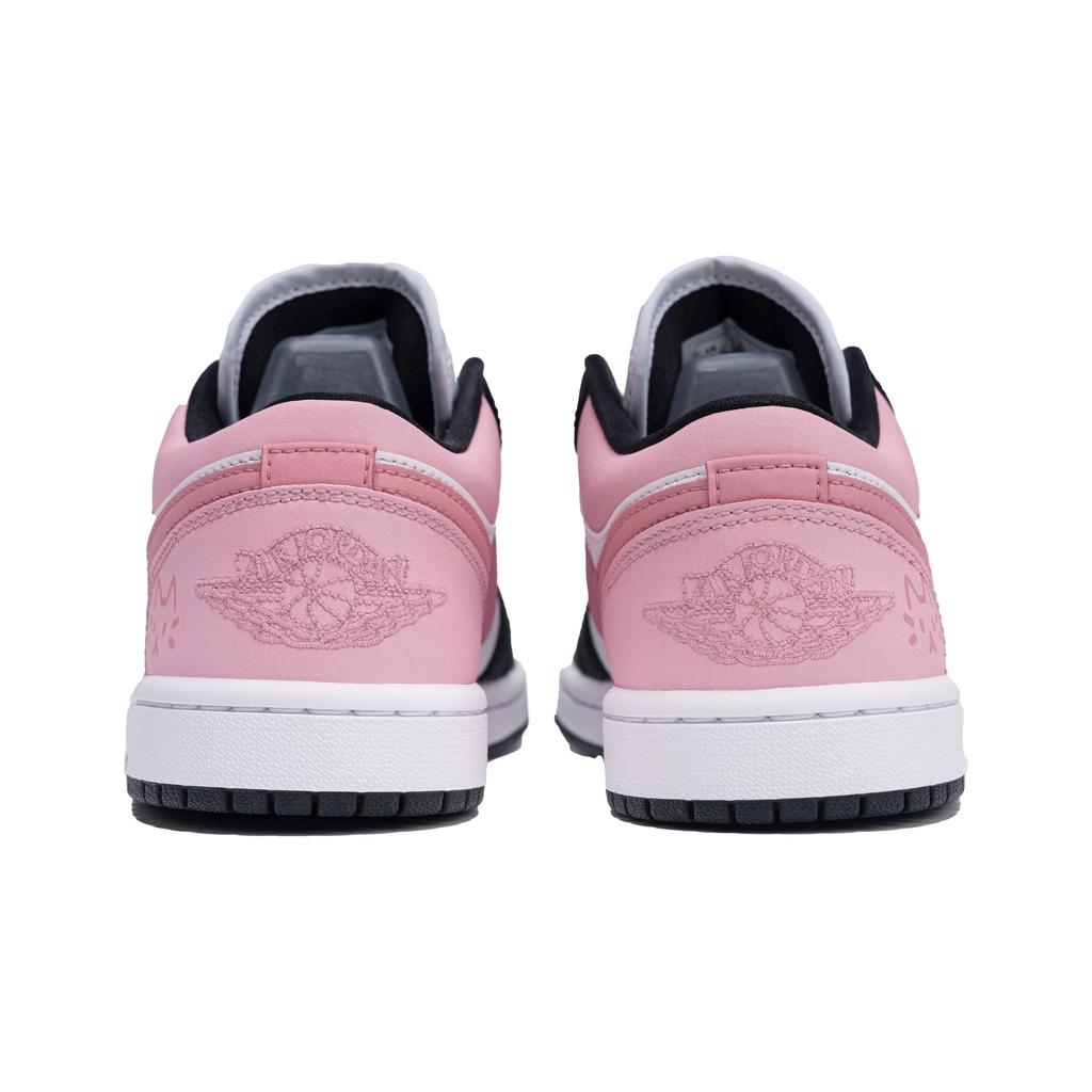 Jordan Air Jordan 1 Abrasion Resistant Low top Vintage Basketball Shoes Unisex Black Pink DC0774-101(Team1712-)