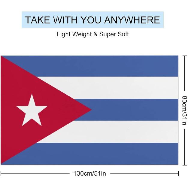 Cuban Flag Beach Towel,Oversized Super Soft Ultra Thin Absorbent Beach Towels for Travel,Quick Dry Double-Faced Pile Towel for Men