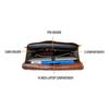 Handmade Goat Leather Genuine Messenger Men's Brown Laptop Shoulder Bag