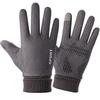Suede Fabric Men's Gloves Soft Autumn Winter Thick Warm Male Skin-Friendly Skiing Non-Slip Cycling Elastic Touchscreen Gloves.