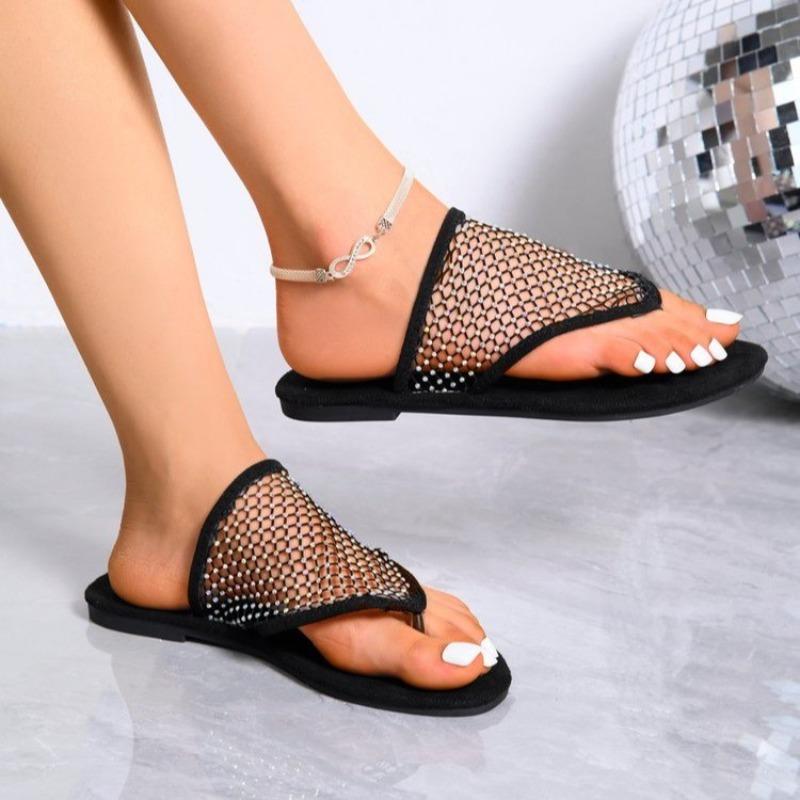

Fashion Women Slippers Summer New Popular Flat Bottom Sandals Flip Flops Hollow Sexy Flats Bottom Slippers Slides Women Zapatos De Mujer 43 чёрный