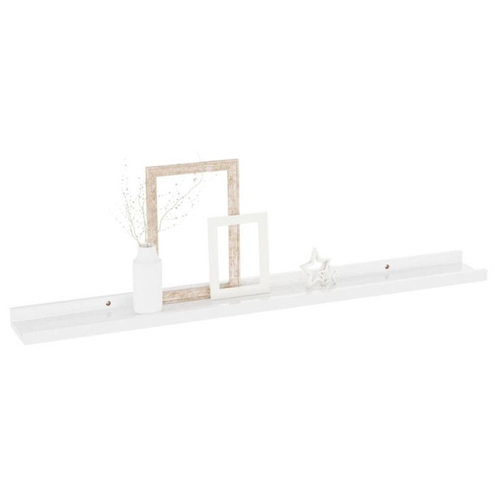 VidaXL Étagères murales 2 pcs Blanc brillant 80x9x3 cm