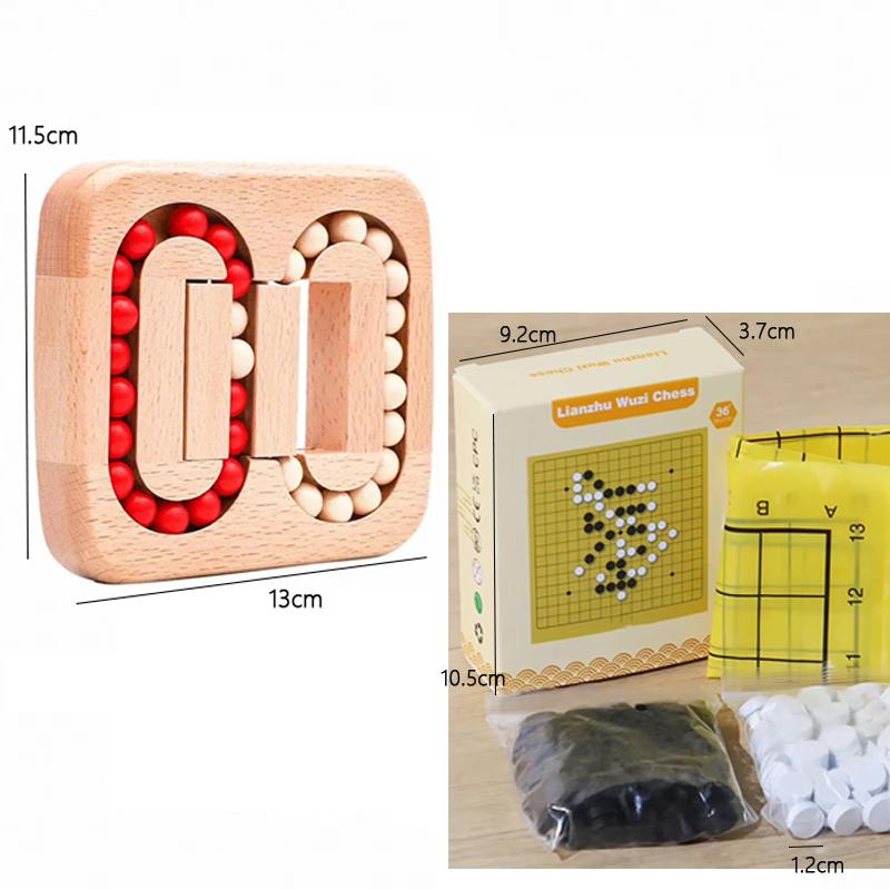Wooden Puzzle Ball Toys Luban Lock For Children Educational Early Education Rolling Magical Bean Cube Balls