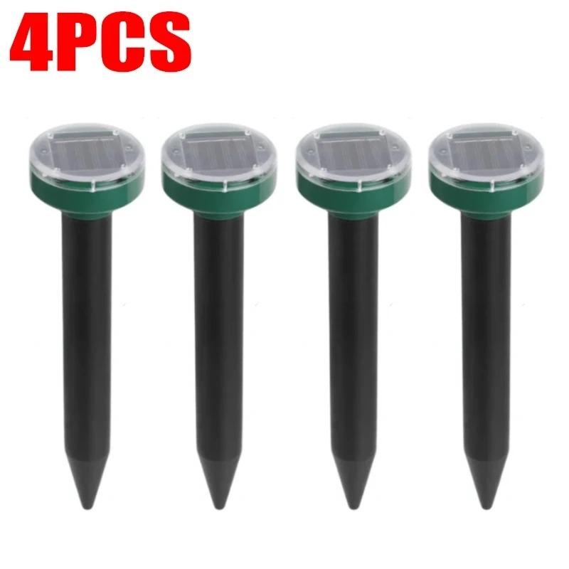 1/2/4PCS Solar Powered Ultrasonic Pest Repeller Waterproof Mole Snake Mice Rodent Repellent for Outdoor Garden Yard Farm