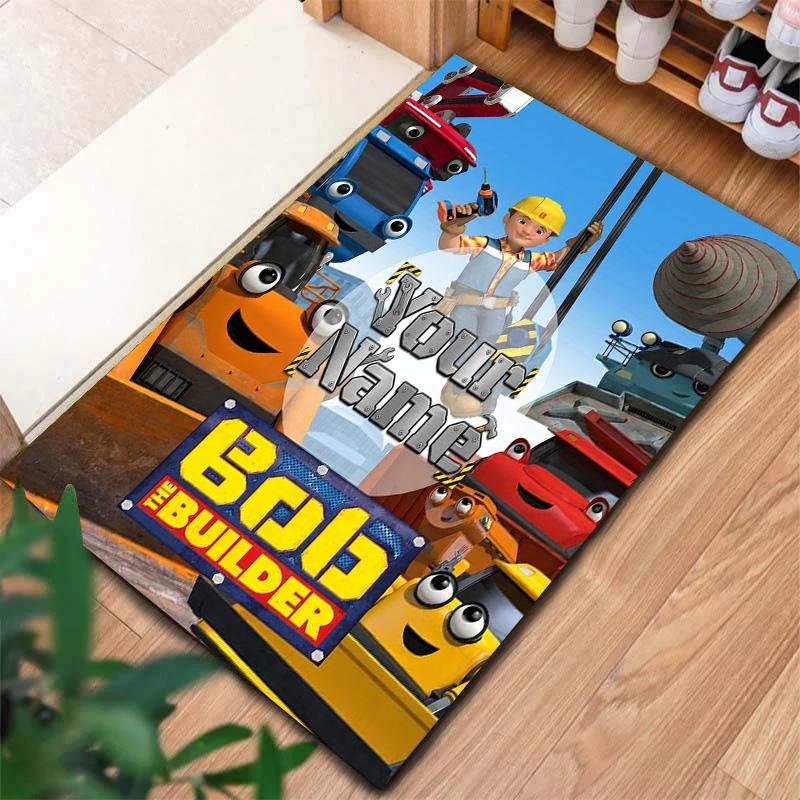 Bob Builder Theme Custom Name Carpet Rug For Living Room Bedroom Home Sofa Decoration Kids Play Nonslip Floor Mat